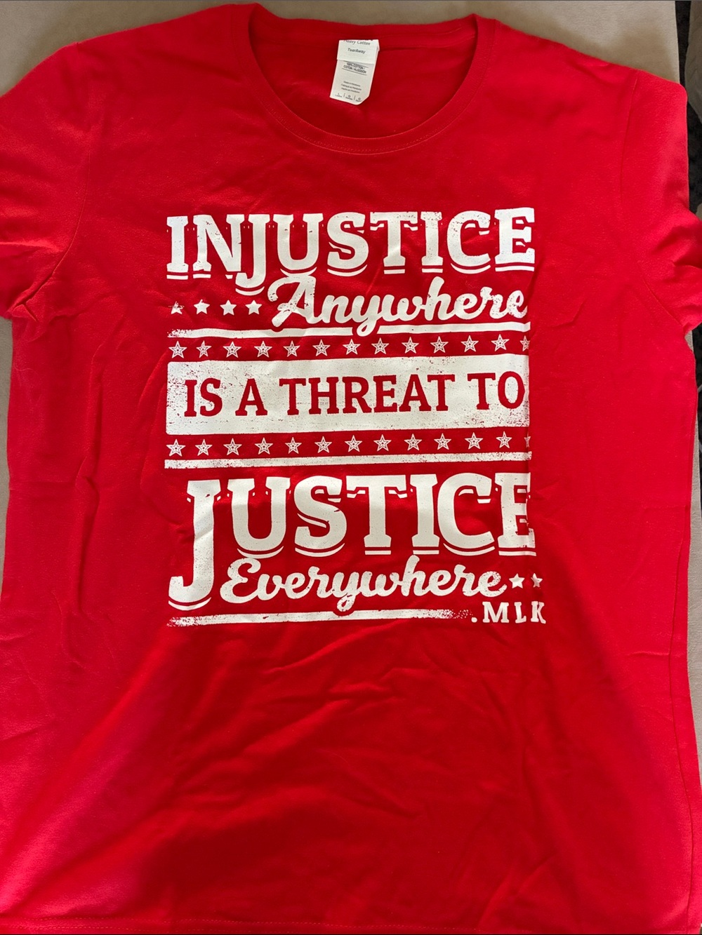 Red Kids Graphic Tee with Inspirational MLK Quote